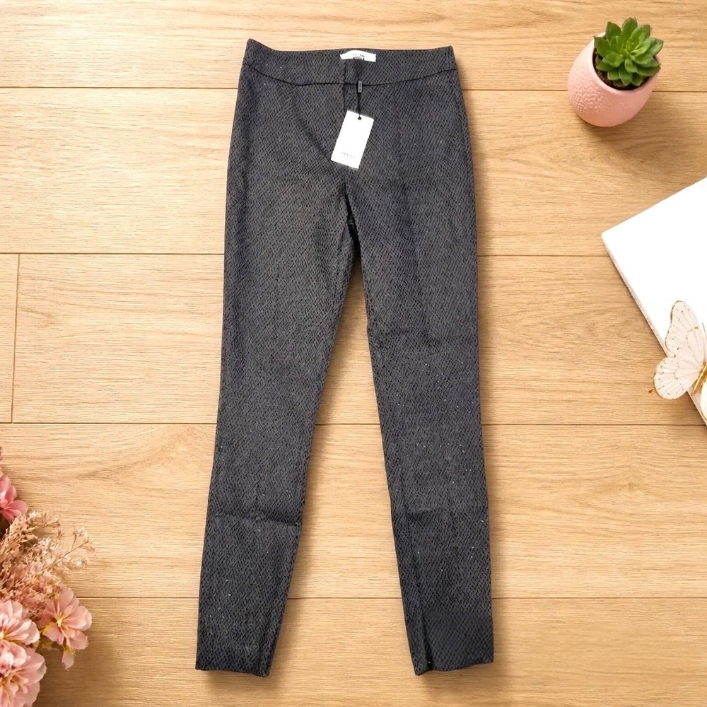 Reiss NWT Textured Jacquard Skinny Ankle Zip Pants Career Quiet Luxury Size 4